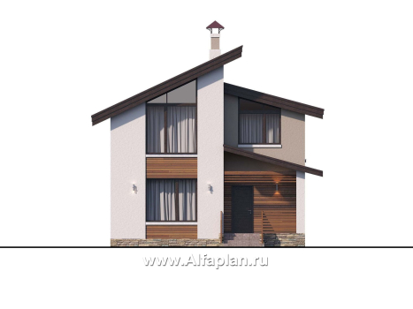 «Оптима»- проект двухэтажного дома, в современном стиле, удобная планировка - превью фасада дома
