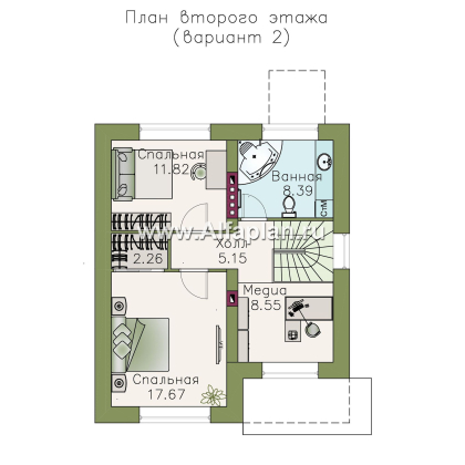 «Оптима»- проект двухэтажного дома, в современном стиле, удобная планировка - превью план дома