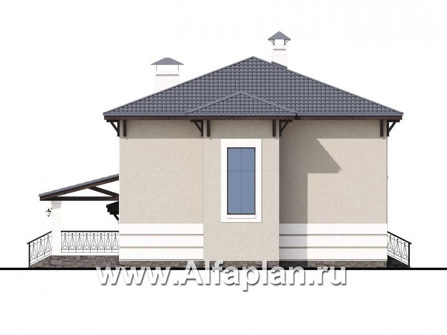 Проекты домов Альфаплан - «Сен-Тропе» - удобный компактный дом с гаражом - изображение фасада №3