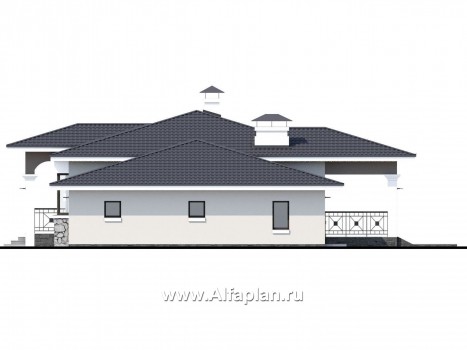 «Новый свет» - проект одноэтажного дома с эркером и с террасой, с гаражом, для небольшой семьи - превью фасада дома