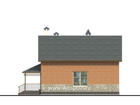 Проекты домов Альфаплан - «Вишневый сад»- проект небольшого дома или дачи - превью фасада №3