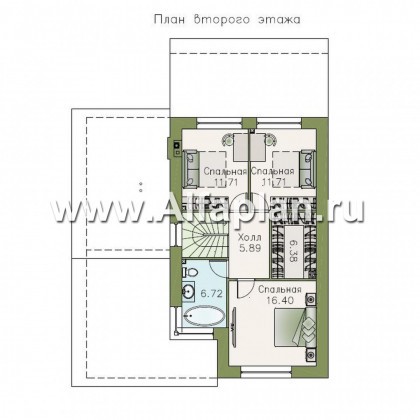 Проекты домов Альфаплан - «Западный бриз» - рациональный дом в скандинавском стиле с удобным планом - превью плана проекта №3