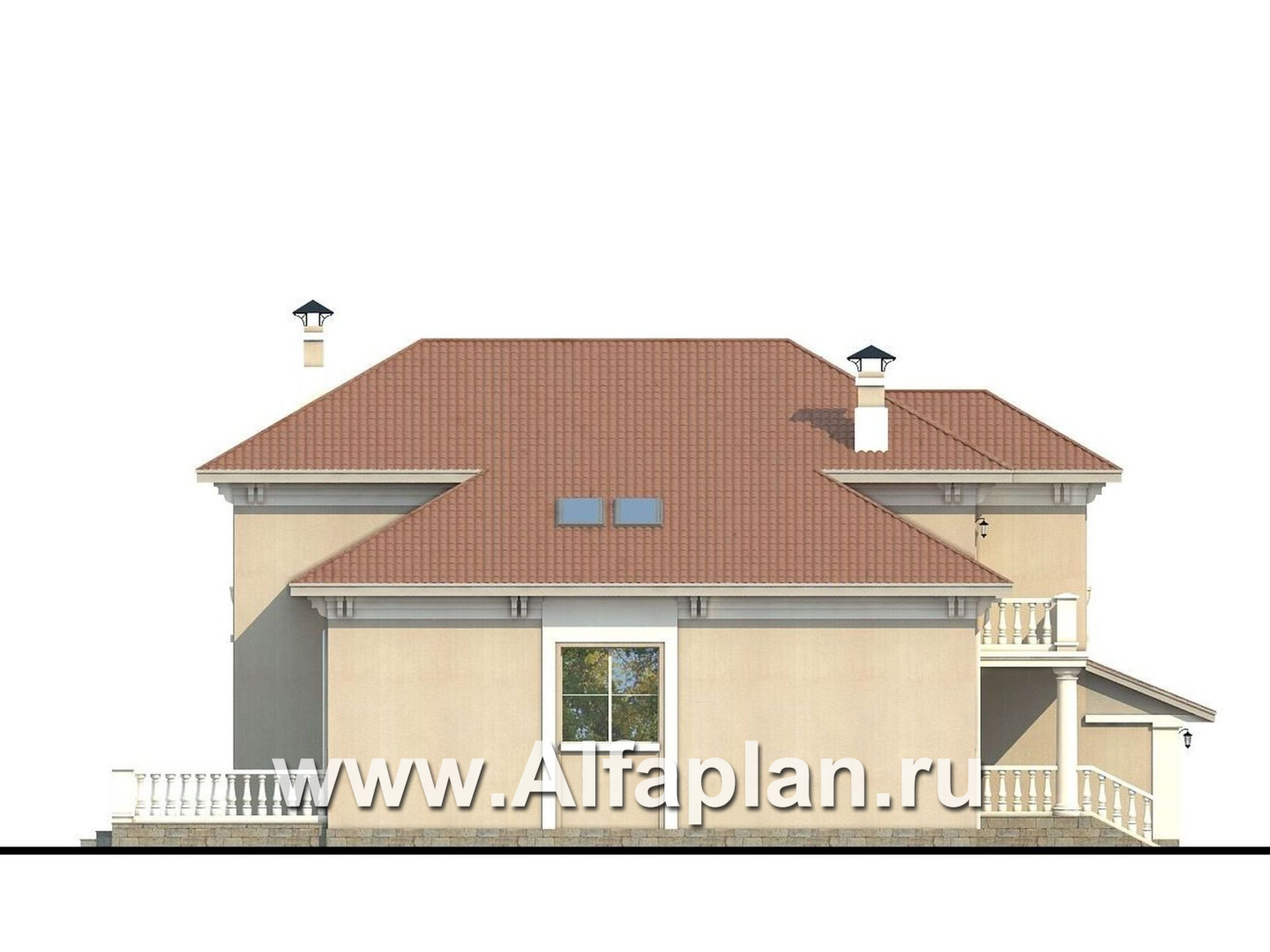 Проекты домов Альфаплан - «Тургенев» - русская усадьба, в классическом стиле - изображение фасада №3