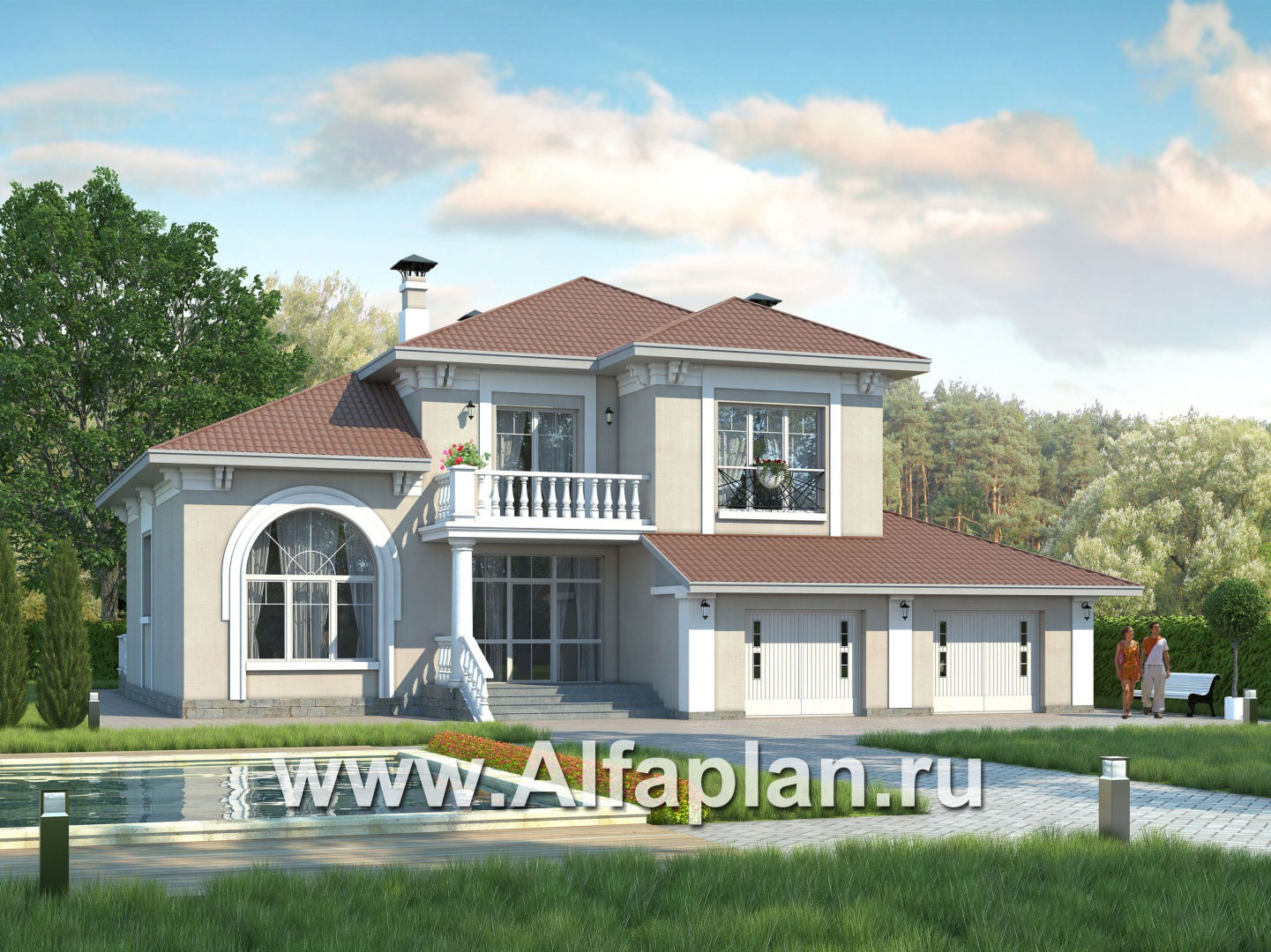 Проекты домов Альфаплан - «Тургенев» - русская усадьба, в классическом стиле - основное изображение