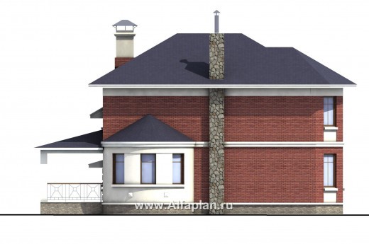 «Ювенил» - проект двухэтажного дома, с эркером и с террасой, просторная планировка, гараж на 2 авто - превью фасада дома