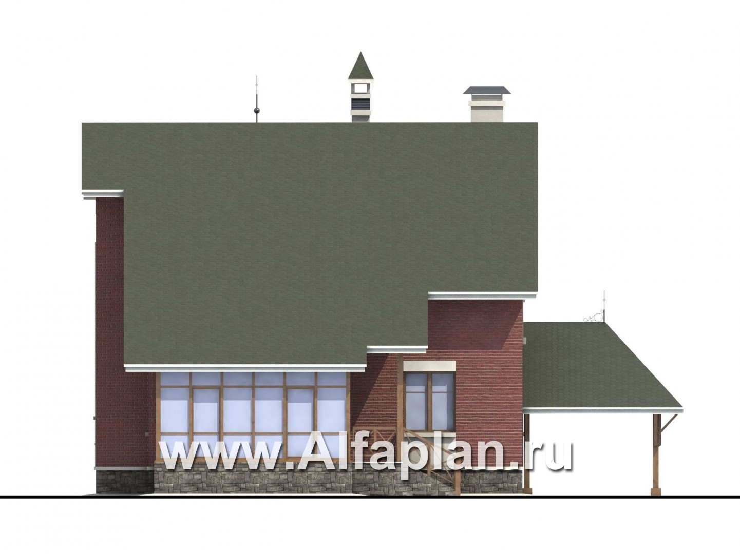 Проекты домов Альфаплан - «Альтбург» - коттедж в романтическом стиле - изображение фасада №4