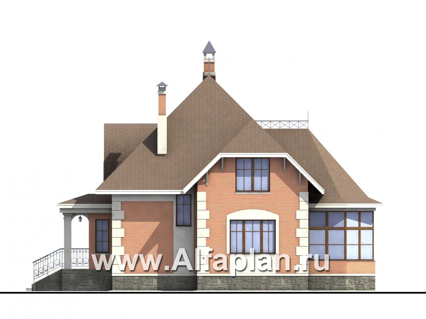 Проекты домов Альфаплан - «Эвита» - уютный дом загородный дом - изображение фасада №2