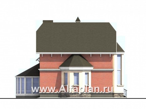 «Фаворит» - современный проект двухэтажного дома с эркером и вторым светом в гостиной - превью фасада дома
