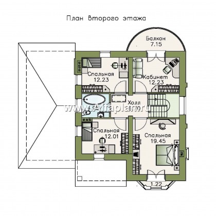 Проекты домов Альфаплан - «Стелла» - компактный дом с гаражом для маленького участка - превью плана проекта №2