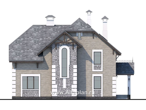 «Ясная поляна» - проект двухэтажного дома, с эркером и с бильярдной - превью фасада дома