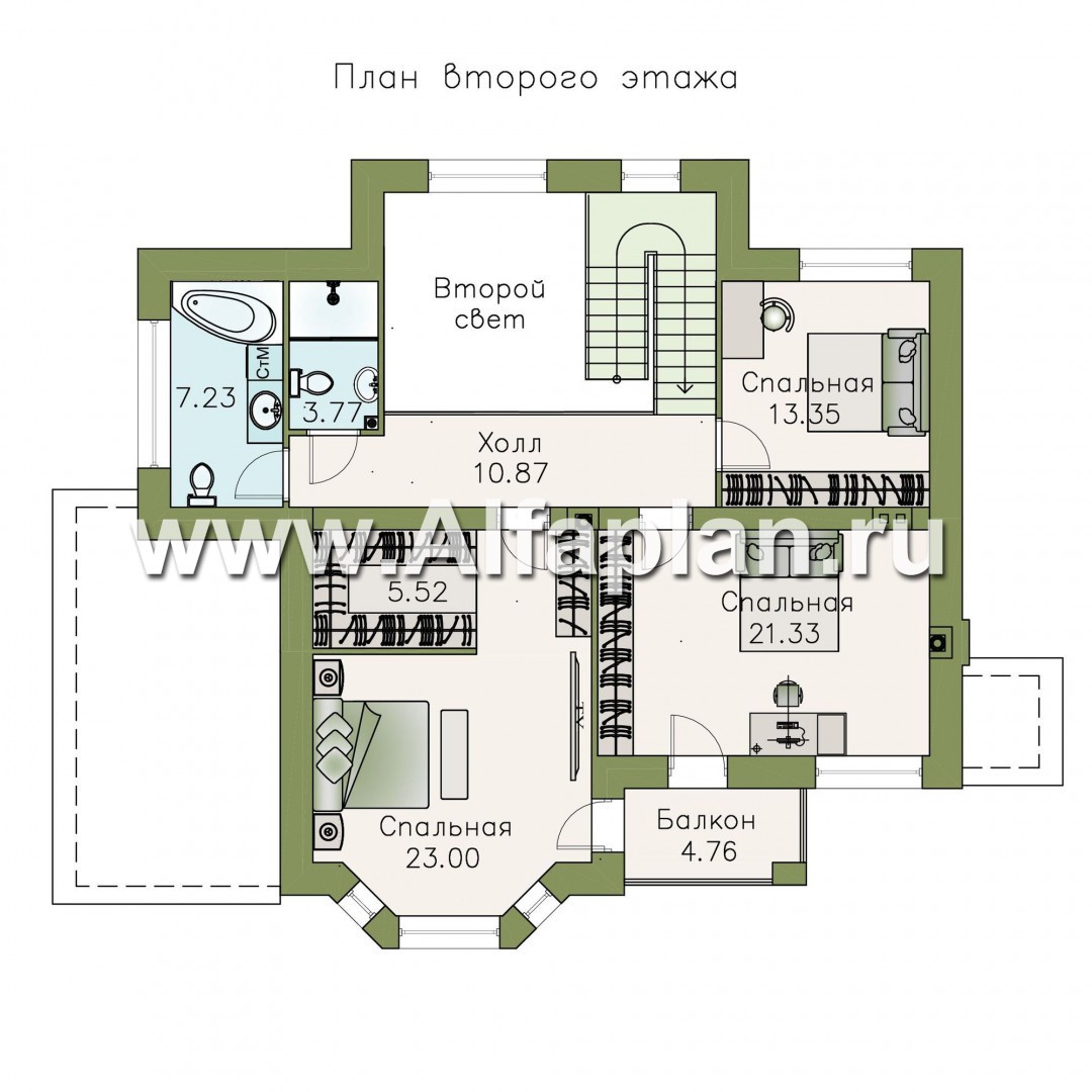 Проекты домов Альфаплан - «Статский советник» - комфортабельный коттедж в современном стиле - план проекта №2