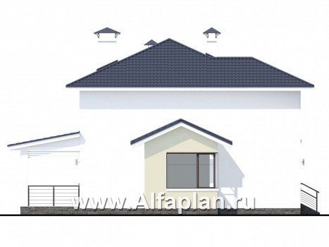 Проекты домов Альфаплан - «Лотос» - компактный современный двухэтажный дом - превью фасада №3