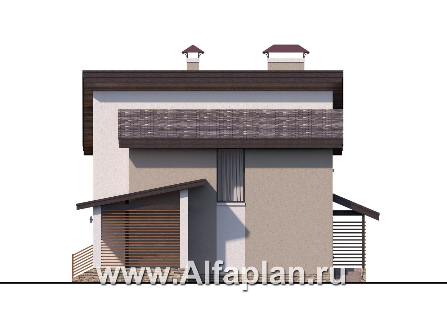 Проекты домов Альфаплан - «Оптима»- стильный небольшой дом - изображение фасада №2