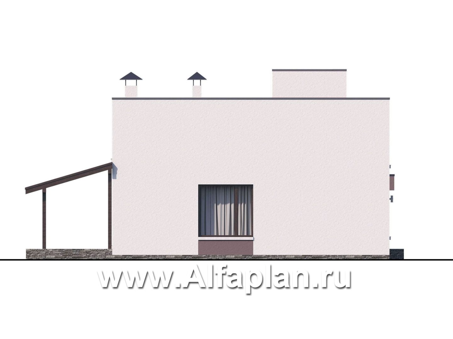 Проекты домов Альфаплан - «Арс» - дом с плоской кровлей для узкого участка - дополнительное изображение №5