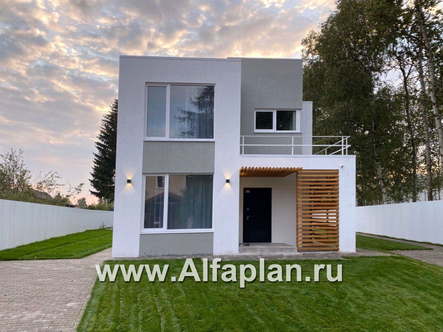 Проекты домов Альфаплан - «Арс» - дом с плоской кровлей для узкого участка - дополнительное изображение №8