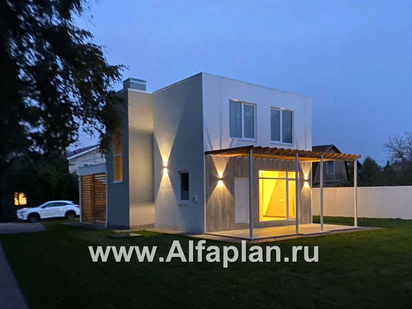 Проекты домов Альфаплан - «Арс» - дом с плоской кровлей для узкого участка - дополнительное изображение №11