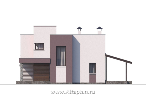 Проекты домов Альфаплан - «Арс» - дом с плоской кровлей для узкого участка - превью дополнительного изображения №4