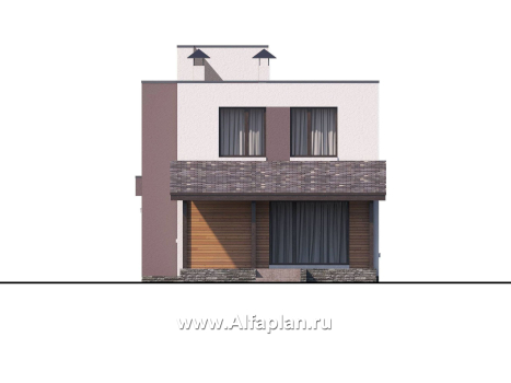 Проекты домов Альфаплан - «Арс» - дом с плоской кровлей для узкого участка - превью дополнительного изображения №6