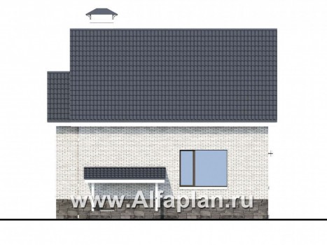 «Сапфир» - проект двухэтажного дома с мансардой, с сауной в цокольном этаже, с панорамным остеклением в современном стиле - превью фасада дома