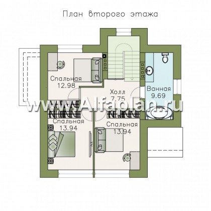 «Сапфир» - проект двухэтажного дома с мансардой, с сауной в цокольном этаже, с панорамным остеклением в современном стиле - превью план дома