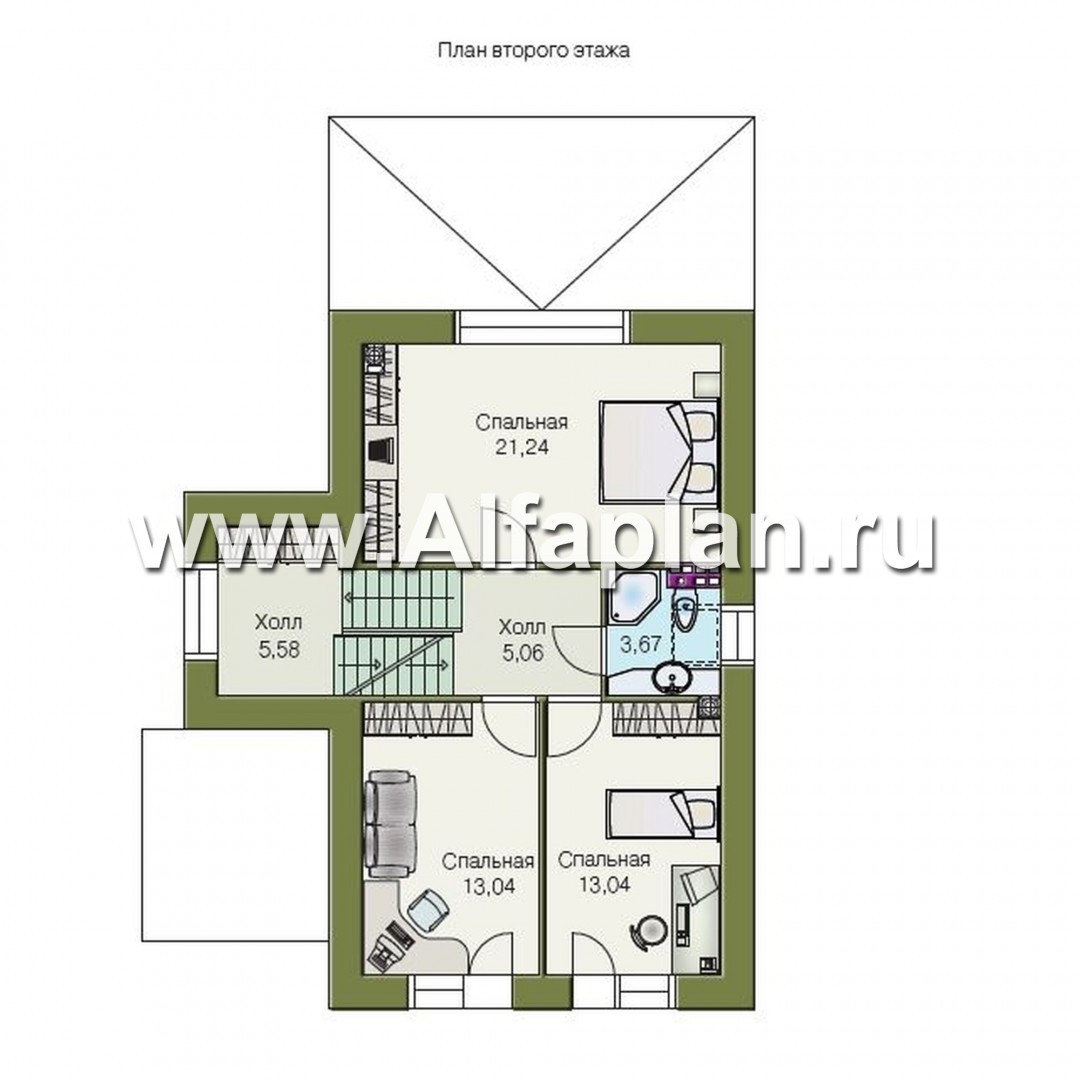 Проекты домов Альфаплан - «Экспрофессо»- компактный трехэтажный коттедж - изображение плана проекта №3