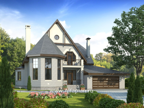 «Ленский» - проект двухэтажного дома, с мансардой и гаражом, для большой семьи в стиле модерн - превью дополнительного изображения №1