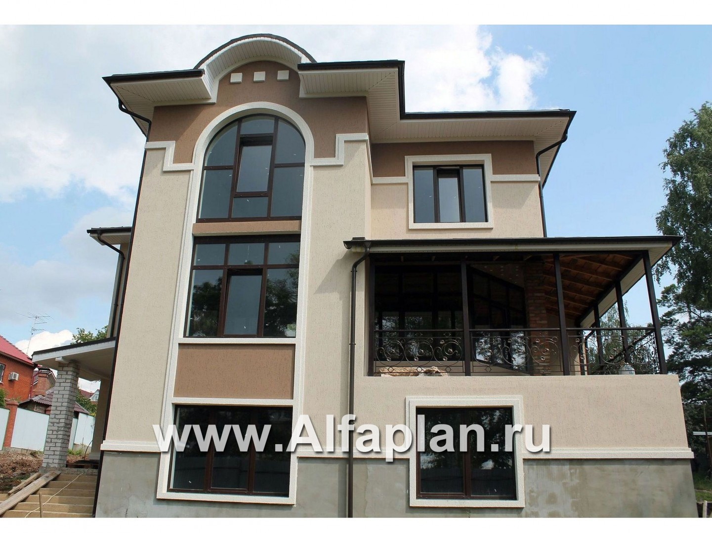 Проекты домов Альфаплан - «Юсупов» - особняк с просторной гостиной - дополнительное изображение №1