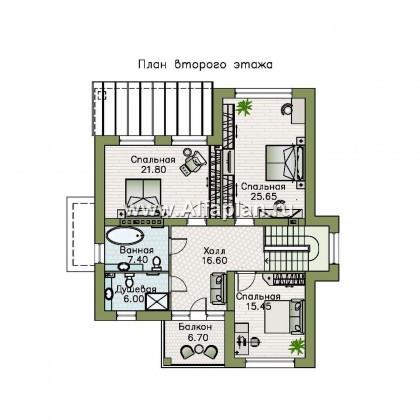 «Престиж» - проект двухэтажного дома, в стиле хай-тек, с террасой и с плоской кровлей, с цокольным этажом - превью план дома