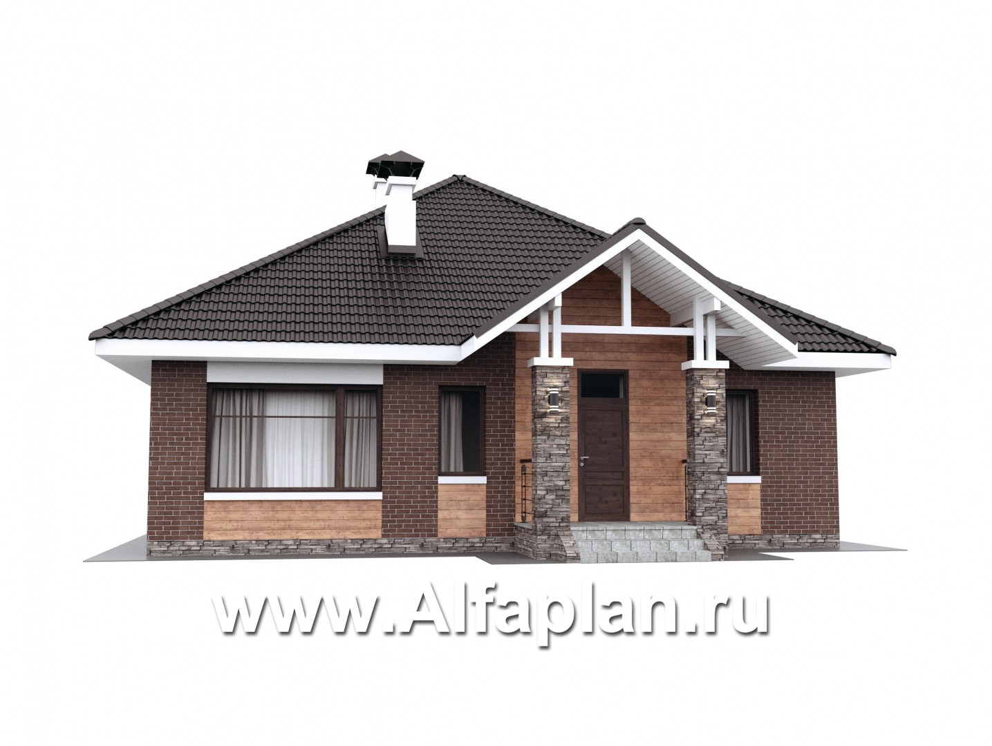 Проекты домов Альфаплан - "Перспектива" - проект дома с мансардой, с террасой, с мансардными окнами, в современном стиле - дополнительное изображение №1