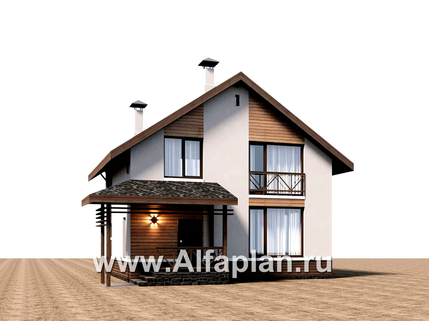 Проекты домов Альфаплан - "Бессер" - проект рационального каркасного дома - дополнительное изображение №1