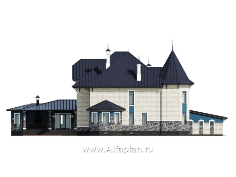 Проекты домов Альфаплан - "Дворянское гнездо" - семейный особняк в русском стиле - превью фасада №3