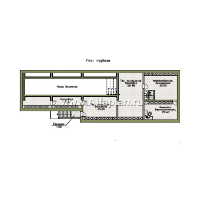 Проекты домов Альфаплан - "Шахерезада" - семейная вилла с бассейном и гаражом - превью плана проекта №1