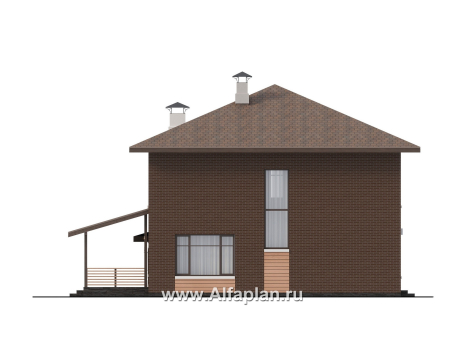 «Селигер» - проект двухэтажного дома из газобетона, с гаражом на 2 авто - превью фасада дома
