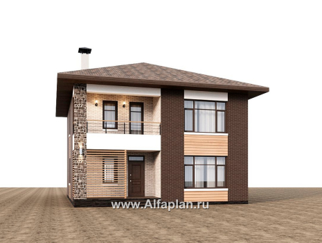 «Селигер» - проект двухэтажного дома из газобетона, с террасой, отличная планировка - превью дополнительного изображения №3