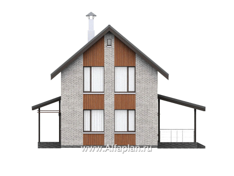 «Мой путь» - проект дома из газобетона, 2 этажа, с террасой и с 5-ю спальнями - превью фасада дома