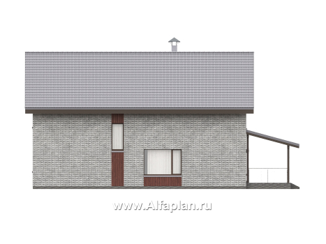 «Мой путь» - проект дома из кирпича, 2 этажа, с террасой и с 5-ю спальнями - превью фасада дома