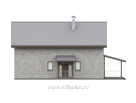 «Мой путь» - проект дома из кирпича, 2 этажа, с террасой и с 5-ю спальнями - превью фасада дома