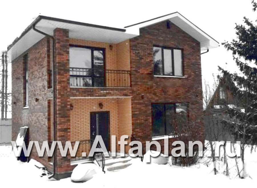 Проекты домов Альфаплан - Проект двухэтажного дома из кирпича «Серебро» для небольшой семьи - дополнительное изображение №3