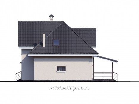 «Кассиопея» -  проект дома с мансардой, с планировкой с 6-ю спальнями - превью фасада дома