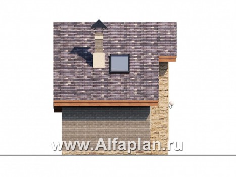 Проекты домов Альфаплан - Баня с гостевой комнатой в мансарде - превью фасада №3