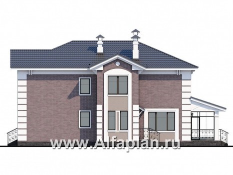 Проекты домов Альфаплан - «Орлов» - классический комфортабельный коттедж - превью фасада №2