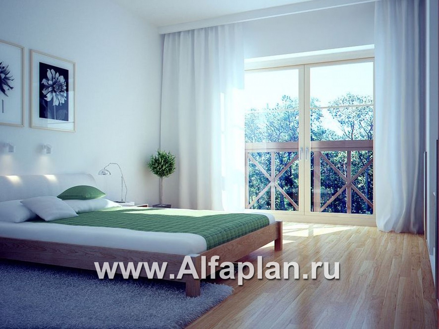 Проекты домов Альфаплан - «Зонненхаус» - коттедж  с солнечной гостиной - дополнительное изображение №4