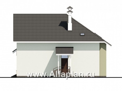 Проекты домов Альфаплан - Мансардный дом с угловым планом - превью фасада №4