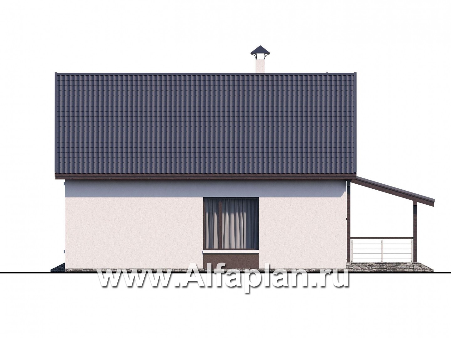 «Арс» - проект двухэтажного дома с мансардой, с террасой, в современном стиле для узкого участка - фасад дома
