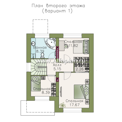 «Оптима»- проект двухэтажного дома, в современном стиле, удобная планировка - превью план дома