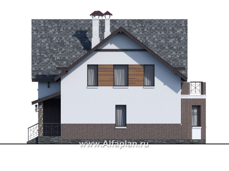 Проекты домов Альфаплан - «Стелла»- стильный дом для маленького участка - превью фасада №2
