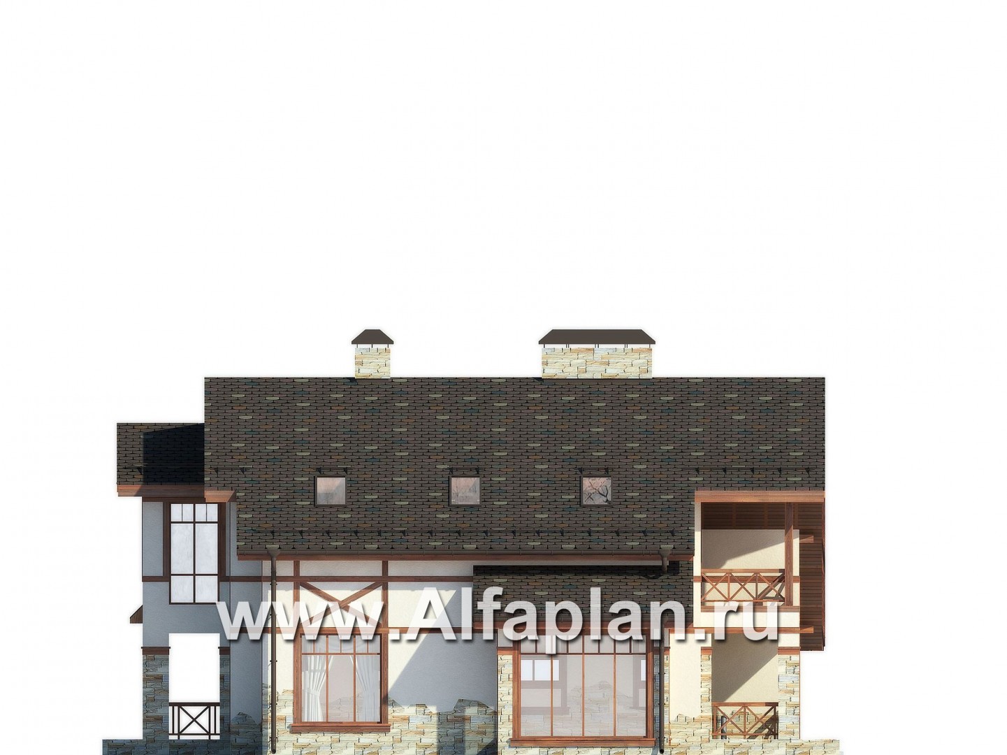 Проекты домов Альфаплан - Альпийское шале - изображение фасада №4