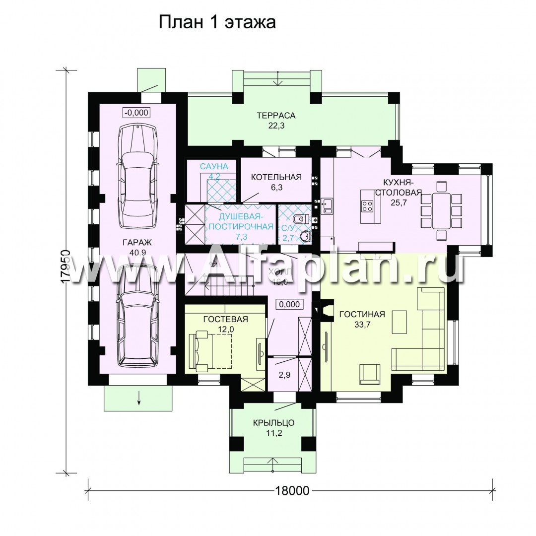 Проекты домов Альфаплан - Альпийское шале - изображение плана проекта №1