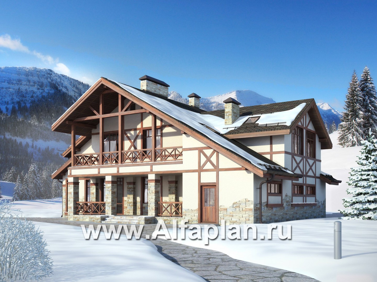 Проекты домов Альфаплан - Альпийское шале - дополнительное изображение №3