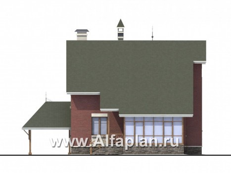 Проекты домов Альфаплан - «Альтбург» - коттедж в романтическом стиле - превью фасада №4